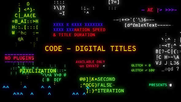 AE模板-数字代码文字标题动画 Code - Digital Titles