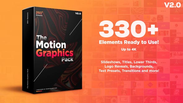 AE模板-330种时尚图文包装排版设计动画 Motion Graphics Pack V2