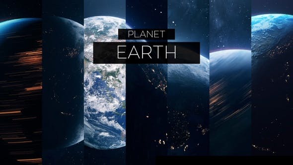 视频素材-7个太空地球旋转动画素材 Planet Earth 7 Clips Pack