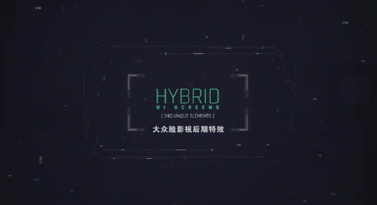 AE模板-240个未来科技感UI信息数据图表HUD元素动画 Hybrid Ui Screens