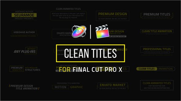 FCPX插件-20个现代简洁文字标题动画 Clean Titles for Final Cut Pro X