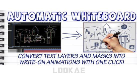 AE脚本-自动创建手写描绘动画 Automatic Whiteboard v1.0 + 使用教程