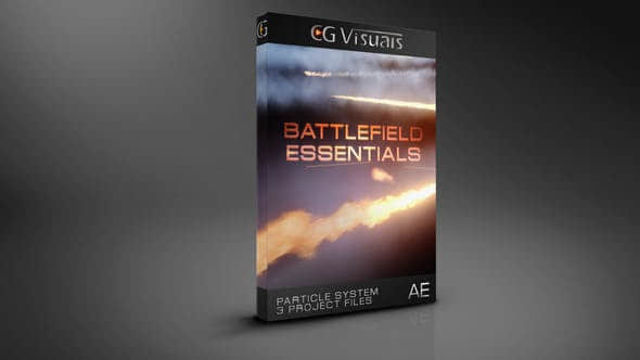 AE模板-军事战争导弹子弹烟雾拖尾开枪射击火焰特效 Trapcode Battlefield Essentials