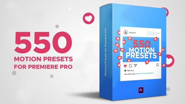 PR模板-550种图层出入动画动作预设-适合视频图片LOGO文字等 Motion Presets for Premiere Pro