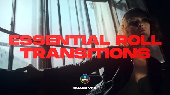 达芬奇模板-52种实用平移滚动视频过渡无缝转场预设 Essential Roll Transitions for DaVinci Resolve