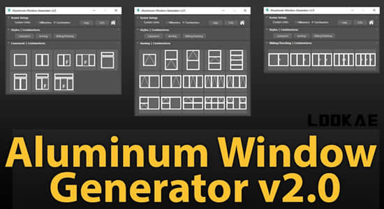 3DS MAX插件-三维铝材窗户自动创建生成器 Aluminum Window Generator V2