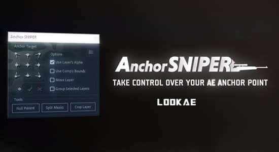 AE脚本-图层锚点中心点位置快速对齐排列工具 Anchor Sniper v1.0 + 使用教程