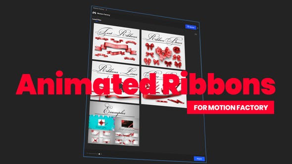 AE脚本-44个精美喜庆礼品盒元素搭配动画 Animated Ribbons for Motion Factory