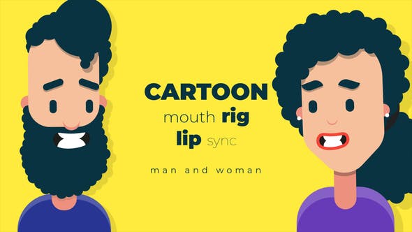 ae模板-二維卡通人物表情口型對話mg動畫 cartoon mouth rig with lip