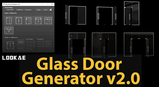 3DS MAX插件-三维玻璃门模型自动创建生成器 Glass Door Generator V2