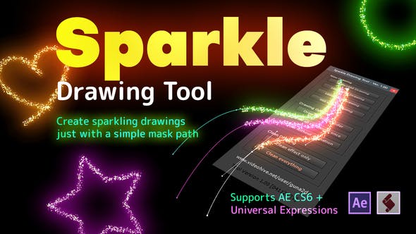 AE脚本-自定义MASK路径闪光生成器 Sparkle Drawing Tool