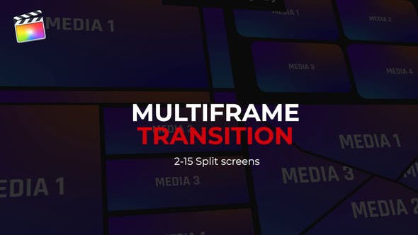 FCPX插件-102种创意多画面组合动态分屏转场过渡 Multiscreen Transition