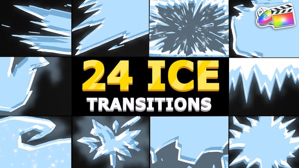 FCPX插件-24个卡通凝固结冰转场过渡 Ice Transitions