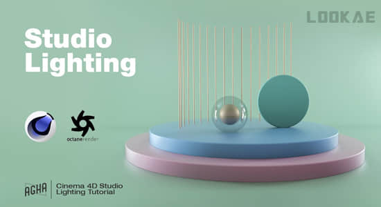 C4D教程-摄影棚灯光设置Octane渲染基础学习 Cinema 4D Studio Lighting