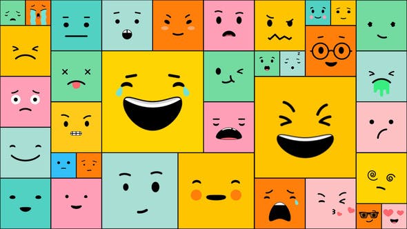 AE模板-有趣可爱卡通emoji表情动画包 Funny Emoji for After Effects