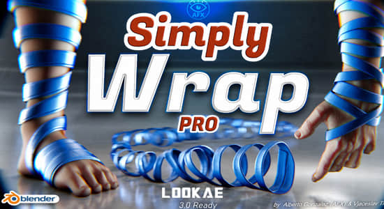 绳子绸带样条线缠绕Blender插件 Simply Wrap Pro v1.5.2+预设库