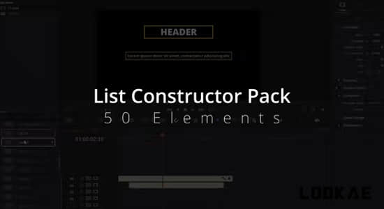 达芬奇模板-50组文字标题列表动画 List Constructor Pack