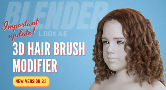 三维毛发笔刷头发制作Blender插件 3D Hair Brush V4.1
