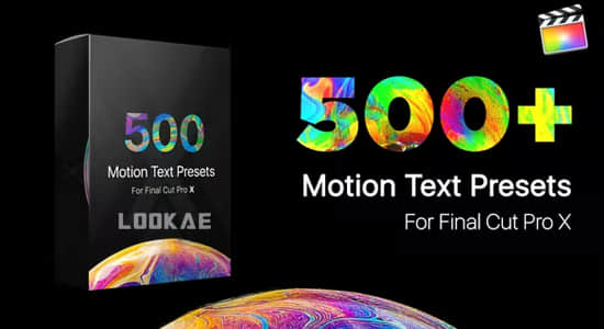 FCPX插件-500个简单文字标题缓入缓出弹跳动画预设 Text Presets Library