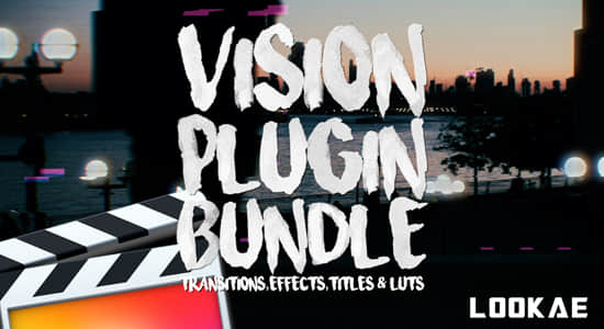 FCPX插件-52种视频效果文字标题转场过渡LUT调色预设包 Vision Plugin Bundle