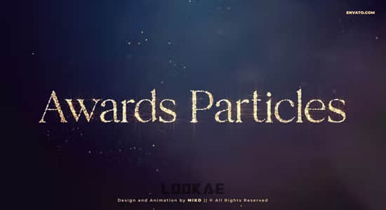 AE模板-金色粒子汇聚消散文字标题开场片头 Particles Awards Titles