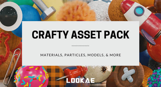 100种材质模型预设库Blender插件 Crafty Asset Pack V1.2 1K+4K