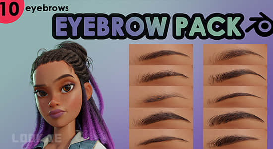 Blender插件-睫毛眉毛预设包 Eyebrow & Eyelash Pack