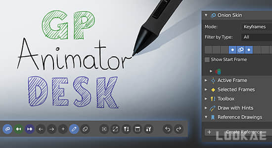 Blender插件-模拟铅笔手绘线条动画 GP Animator Desk v1.6.0