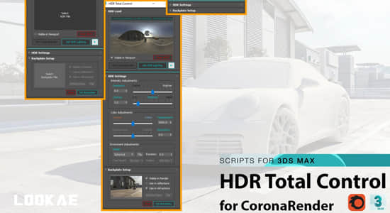 HDRI高动态控制3DS MAX/Corona插件 HDR Total Control V2.5