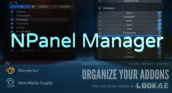 Blender插件整理管理工作流工具 N Panel Manager v1.2