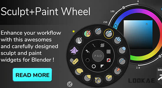 雕刻绘画快捷操作小工具面板Blender插件 Sculpt-Paint Wheel V3.0.3