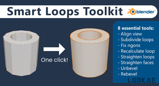 布线优化建模工具包Blender插件Smart Loops Toolkit V1.1.0-LookAE.com