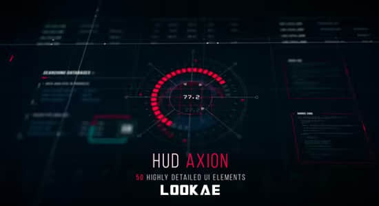 AE模板-50组科幻HUD图形元素动画 Sci-Fi HUD - Axion