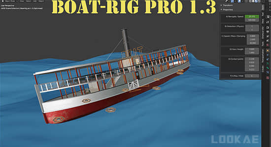 Blender插件-船只绑定专业版工具 Boat-Rig Pro V1.3b