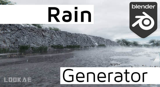 Blender插件-真实下雨雨滴涟漪特效 Baga Rain Generator V1.0.9