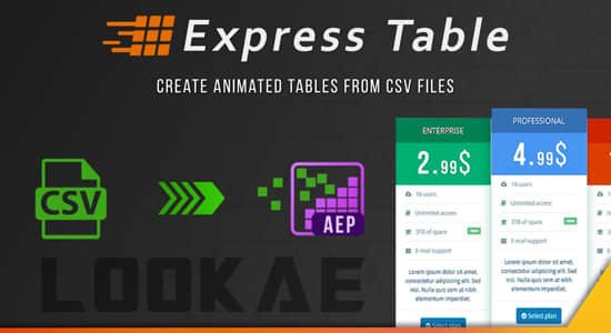 从CSV数据创建动画表格AE脚本 Express Table V1.2