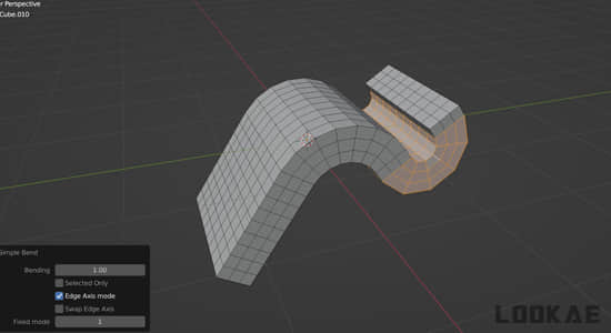 模型弯曲细分网格效果器Blender插件 Simple Bend v2.1.8