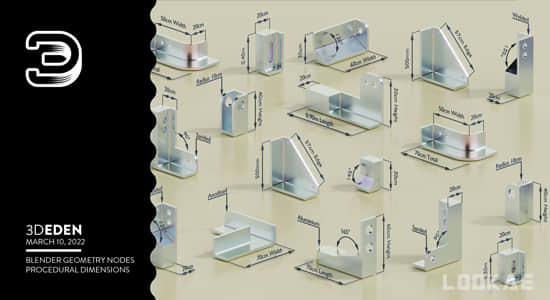 模型尺寸测量标注Blender插件 Geometry Nodes Dimensions System V2