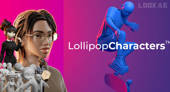 三维人物角色模型Blender预设 Lollipop Characters V1.1.2