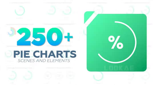 AE模板-250种饼状图信息数据展示动画 Infographic Pie Chart