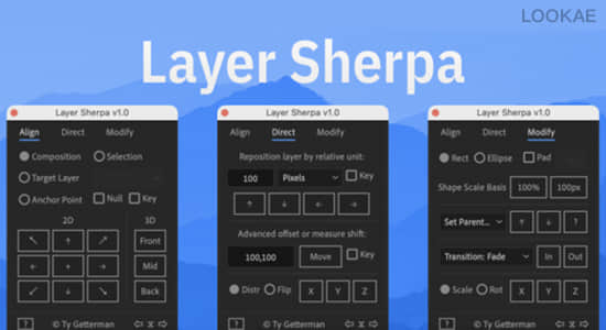 多功能图层操控小工具AE脚本 Layer Sherpa V1.0