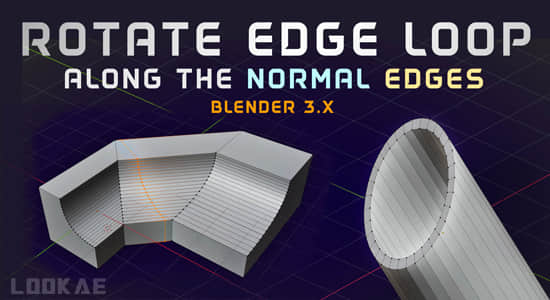 沿正常横截边缘旋转和滑动Blender插件 Rotate Edge Loop V1.7