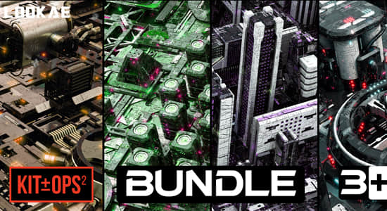 四套科幻风格三维模型包Blender预设 Dpack Bundle – Sci Fi Kitbash