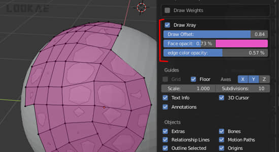 模型顶部网格绘制Blender插件 Draw Xray 3.0 With Snap+3.4 Without Snap