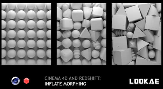 C4D教程-创建三维模型膨胀变形效果Cinema 4D (R20+) and Redshift: Inflate Morphing