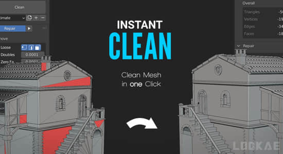 Blender插件-网格清理布线优化工具 Instant Clean V2.2.0