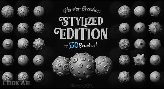 550个Blender笔刷预设 Blender Brushes Stylized Edition