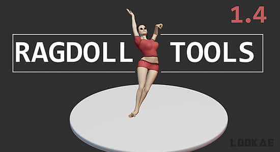 多边形骨骼布偶效果模拟Blender插件 Ragdoll Tools V1.4.9