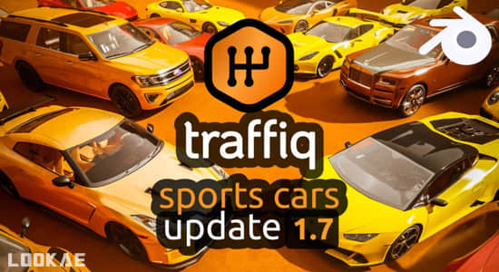 Blender插件-Car – Traffiq Library – Rigged Cars V1.7.1 交通工具汽车三维模型绑定预设