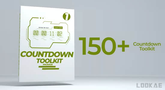 150种科技感数字滚动倒计时工具AE/PR模板 Countdown Timer Toolkit